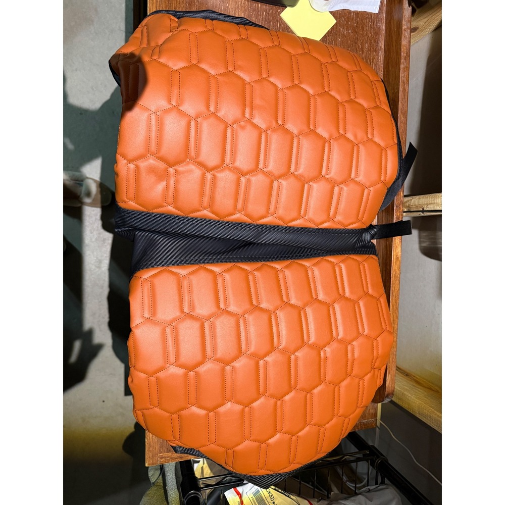 Nokins Golf Cart Seat Cover ET-2 Hexagon Vinyl Brown NEW